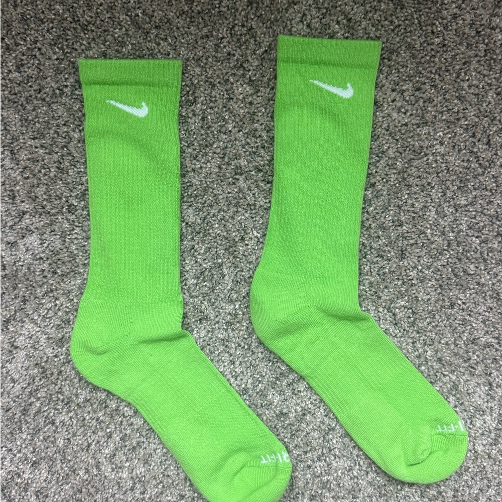 Lime Green Nike Crew Socks